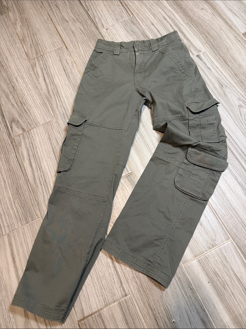 Abercrombie & Fitch Olive Green Straight-Leg Cargo Pants